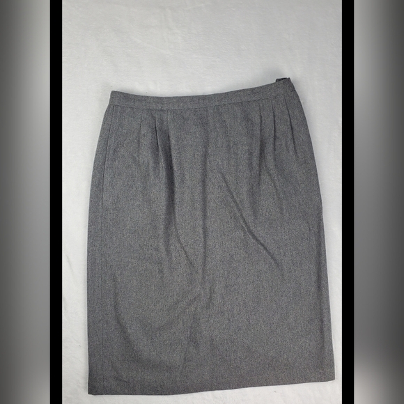 Leslie Fay Career Office women's Wool Grey skirt size 16P - Picture 1 of 7